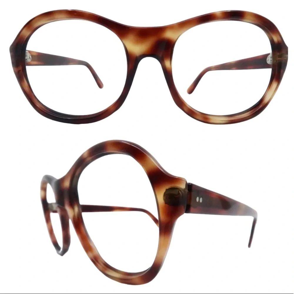 Vintage 1970s‎ Brown Tortoiseshell Eyeglasses Frames, Unisex, Deadstock/Unworn